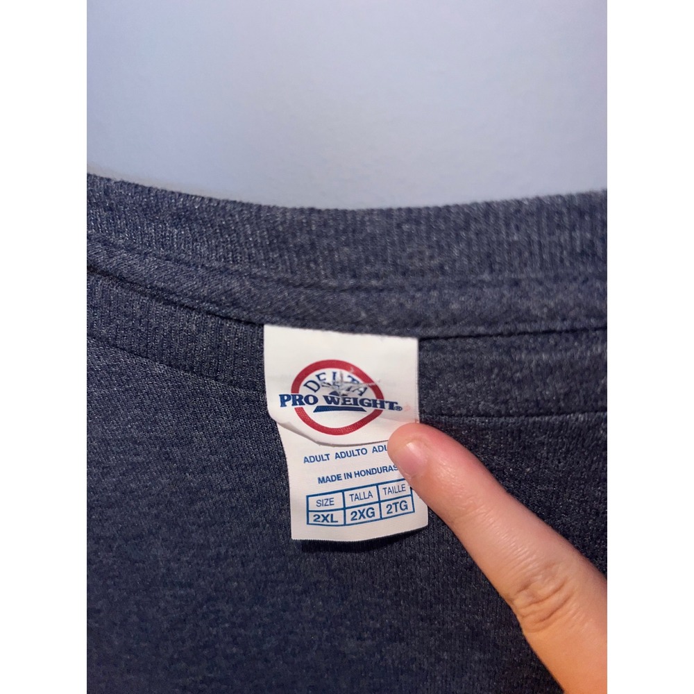 Anna Ruby Falls Georgia Long Sleeve T-Shirt 2XL Heather Navy Delta Pro Weight - Picture 5 of 5